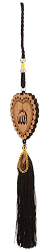 Pendentif de Voiture Islam, Cintre Allah pour Rétroviseur de Voiture Musulman Miroir de Voiture Décoration Suspendue avec Pompon Décor Auto Décoration Intérieure (140244)