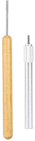 2 Stück Schlitzwerkzeug, Edelstahl-Papier-Quilling-Stift, Metall-Roll-Curling-Quilling-Nadelstift Mit Hölzerner Hand, Papier-Quilling-Zubehör, DIY Handgefertigte Bastelpapier-Quilling-Werkzeuge