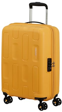 American Tourister Ellipso - Valigia a Mano 55x40x20 cm, Trolley Cabina Rigido, Compatibile Ryanair/EasyJet, Leggero, 2.10 KG - 32L - Giallo (Banana Cream)
