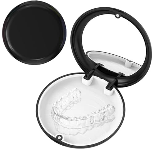 Boite Appareil Dentaire avec Miroir: Boite a Dentier, Boite Gouttiere Dentaire Orthodontique, Rangement Appareil Dentaire, Boite Porte Etui Prothese Dentaire