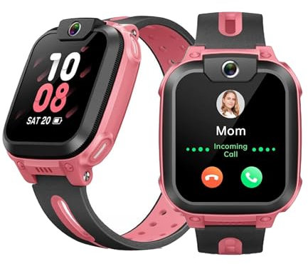imoo Z1 Smart Watch for Kids,740mAh Long Battery Life Real-Time HD Video Call Watch,GPS Location Real-Time Positioning,IPX8 Water-Resistance, Kids Smart Watch (Pink)