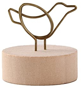 Portatarjetas para Colocar, Portatarjetas de Metal para Números de Mesa Tarjetero para Fotos con Base de Madera para Decoración de Mesa de Fiesta y Boda (Aves)