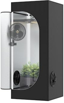 The Grow Deluxe D600 Growzelt 50x50x120 cm - Indoor Anbauzelt mit herausnehmbarer Wanne, hochreflektierendes Mylar licht- und wasserdicht