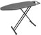 Duwee Medium Ironing Board with Iron Rest, Adjustable Height Ironing Board with Heavy Sturdy Legs, Heat Resistant Cover and 10 mm Felt Pad, Black, 33 x 97 cm