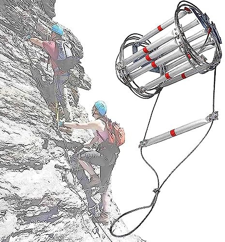 ZJFJMBD Feuer Leiter Seil mit Karabinern – Outdoor Notfall Sicherheitsseil Leiter für Fenster, feuerhemmend und trägt bis zu 300 kg