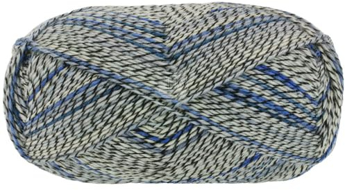 LANA GROSSA Meilenweit 100 Denim Mix | Sockenklassiker, bedruckt und waschmaschinenfest | Handstrickgarn aus 75% Schurwolle & 25% Polyamid | 100g Wolle, Stricken & Häkeln | 420m Garn FB 9638