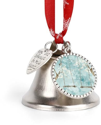 Weihnachtsglocken aus Holz, Schaukelmuster, bedruckt, Glücksglocken, Weihnachtsdekoration, Jingling Bell Ornamente für Weihnachtsbaum, Liebesglocke