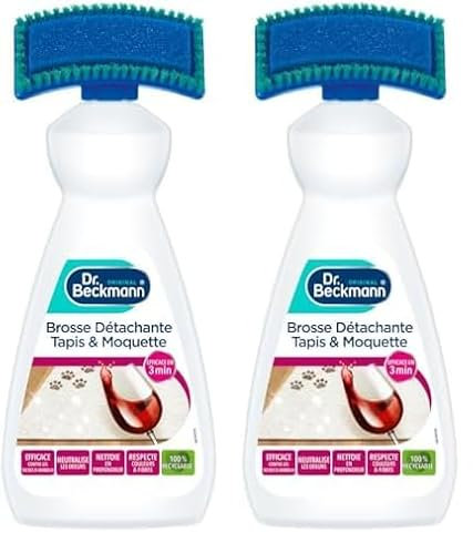 Dr. Beckmann Brosse Détachante Tapis & Moquette | Elimine les taches et odeurs tenaces | Brosse applicatrice incluse (650 ml, lot de 2)