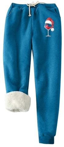 KONG JIMFAN Leggins Gefüttert Reha Hose Damen Seitlich Zu Öffnen Laufbekleidung Damen Winter Strumpfhosen Muster Sportleggins Damen Kadin Sport Pantolonlari Ballonmütze Damen Winter(#04 Dark Blue,XL)