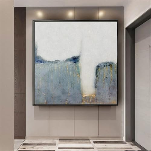 XBTYKPB Blattgold-Ölgemälde-Drucke auf Leinwand, Poster, nordische moderne abstrakte Wandkunst, Bilder für Zuhause, Hotel, Wohnzimmer, Dekor, 30 x 30 cm, rahmenlos