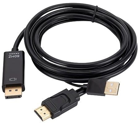 XAGMODSHN Adaptateur portable HDMI compatible avec DisplayPort DP vers HDMI - Appareil de sortie compatible HDMI et périphériques d'entrée DP