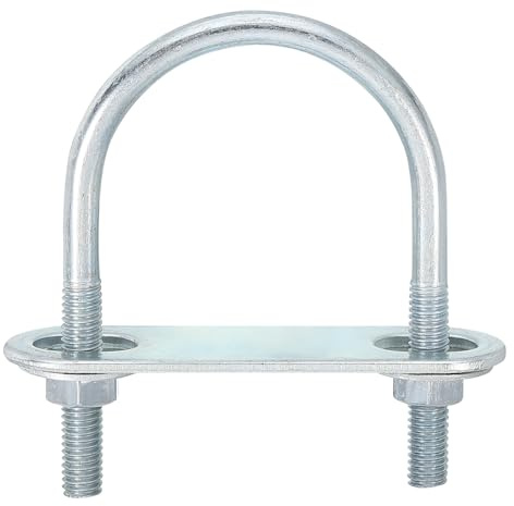 QUARKZMAN Runde U-Bolzen Bügelschraube, 6 Satz 42mm ID x 70mm Länge U Winkel M6 verzinkter Kohlenstoffstahl U-Klammerbolzen mit Muttern und Platten, für Autos Reparatur Bootstrailer