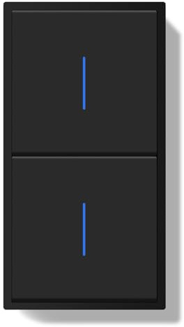 BSEED Lichtschalter Unterputz mit Steckklemme,1 Fach 1 Weg +1 Fach 1 Weg Lichtschalter mit LED Kontrollleuchte,Doppelschalter mit PC Rahmen,Unterputz Schalter Schwarz - 150X80mm