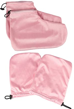 PACKOVE 2 Paar Paraffintherapie Handschuhe Und Wachs Fußabdeckungen Isolierende Baumwollhülle Für Spa Und Heißwachstherapie Rosa Professionelles Paraffinbad Zubehör Für Hände Und Füße
