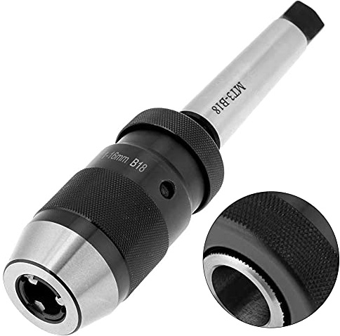 Mandrin de Perçage sans clé Fafeicy, Mandrin de Auto-serrant avec Arbre, capacité de 0 à 16 Mm pour Perceuse à Colonne, Fraiseuse et Outils de