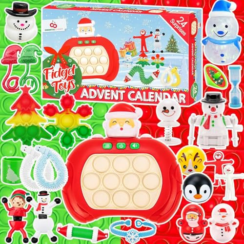 Fidget Adventskalender 2026, Pop Set Bubble Toy Anti-Stress Spielzeug Spaß und aufregend Countdown für Kinder, Advent Calendar 2026-24 Days of Surprises Fidget Toys Countdown To Christmas