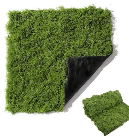Musgo artificial lavable de 1 x 1 m para plantas de interior y exterior, tapete de césped sintético suave y elástico para macetas, manualidades, decoración, modelismo, paisajismo y más (verde oscuro)