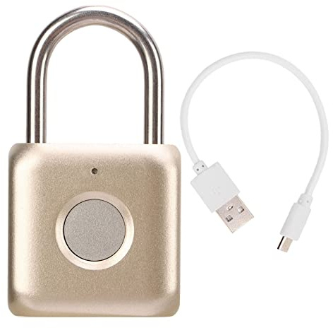 Socobeta Cadenas à Empreintes Digitales, Serrure Biométrique Intelligente sans clé avec Batterie Longue Durée IPX2 pour Casier, Sac à Dos, Boîte de Rangement de Valise