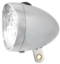 cyclingcolors Fahrrad-Frontlicht, 3x LED, Gabelmontage, silber, verchromt, Vintage-Stil