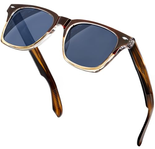 KANASTAL Acetato Gafas de Sol Polarizadas Hombre y Mujer UV400 | Estuche de Cuero, Categoría 3, Ideales para Conducir, Viajar, Caminar y Actividades al Aire Libre
