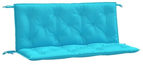 XHNIFBN 2er Set Gartenbank-Auflage 120x50x7 cm Türkis Sitzkissen und Rückenkissen aus Polyester für Gartenmöbel und Indoor-Bänke Bequeme Polsterauflage mit Befestigungsbändern