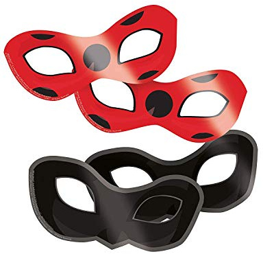 amscan 8 Masken aus Karton Ladybug