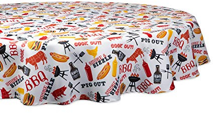 DII Outdoor Tabletop Collection, Stain Resistant & Waterproof, 60 Round, Barbeque