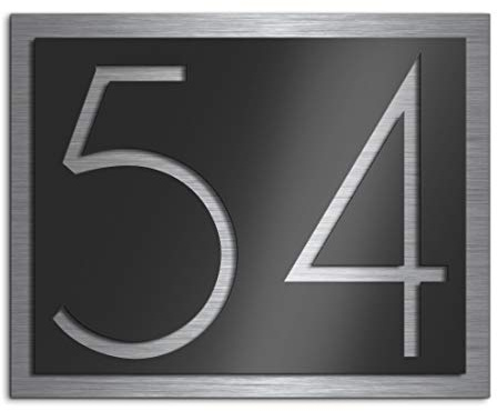 Premium Designer Hausnummer aus Edelstahl | viele Farben: Anthrazit - Grau - Schwarz - Weiß - Rot | Rostfrei & wetterfest - individuell - Hausnummernschild zwischen klein L und groß XXL wählbar