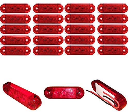 Formplas 20x 3 SMD LED Begrenzungsleuchten Rot 12V 24V Positionsleuchten LKW Anhänger