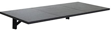 Zytty Folding Wall Desk, Wall Desk Fold Down Wall Mounted Desk for Small Space, Floating Desk, Black, 35.4 x 15.8 inch, Large