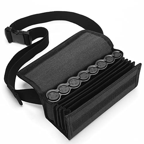 Cunno Euro Coin Holders Fanny Pack with Banknote Coin Dispenser UK Waiter's Purse Coin Sorter Coin Organiser Coin Storage Bag with Belt for Waitress, Server, Collector, Cashier, Change, Black, Black