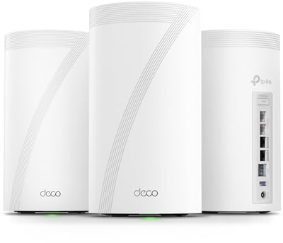 TP-Link Deco 7 Elite BE85 Tri-Band WiFi 7 BE22000 Whole Home Mesh System - 12-Stream 22 Gbps, 2X 10G + 2X 2.5G Ports, Wired Backhaul, 8X High-Gain Antennas, VPN, HomeShield, Free Expert Help (3-Pack)