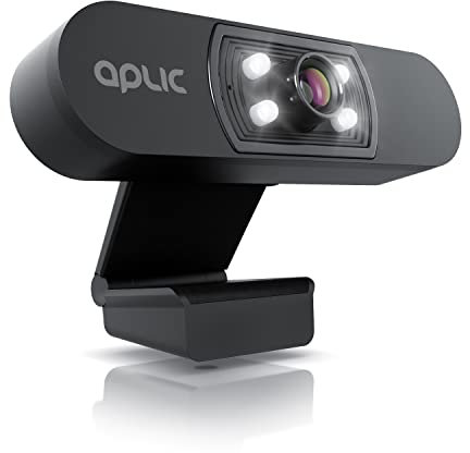 CSL - Full-HD Webcam 1080p mit Auto-Lichtkorrektur, 30 FPS mit Mikrofon, Belichtungskorrektur, USB-Anschluss, Plug & Play, Für Skype, FaceTime, Hangouts, etc. - Schwarz