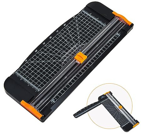 A4 Paper Cutter,38CM Paper Trimmer Portable Guillotine Scrapbooking Tool with Automatic Security Safeguard for Scrapbooking, Labels,Coupon,Card,Craft Paper and Photos(Black)