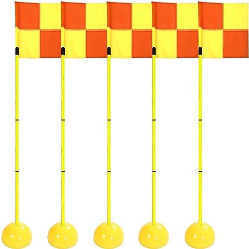 Pali per l'allenamento dell'agilità Pali da allenamento for agilità, 5 pezzi, con bandiera angolare, attrezzatura for agilità for calcio, sport, allenamento for agilità, velocità, arancione ( Color :