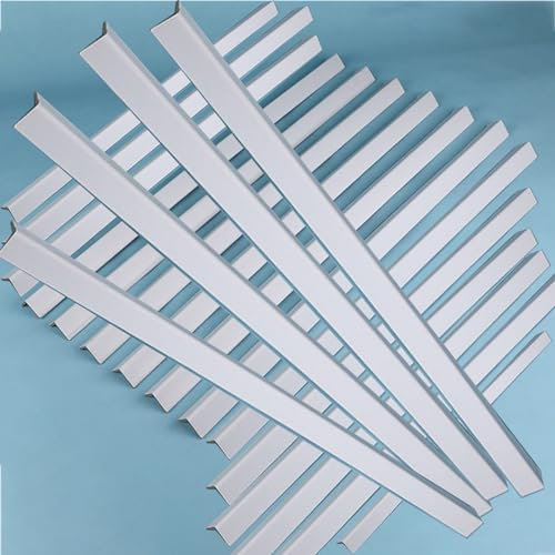 Kantenschutz Verpackungskantenschutz aus Pappe for den Versand, Eckenschutz for leichte Paletten, nachhaltige Winkelbretter for den Umzug von Express-Kartonmöbeln, weiß, 30/50/100er-Packung(100 Pack,0
