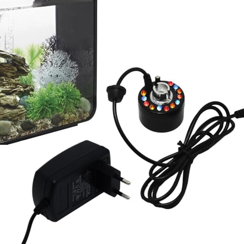 puzzlegame Fabricant de Brume de lumières d’Halloween, Machine à Brouillard d'étang de Fontaine d'eau de brumisateur à ultrasons, avec lumière Changeante LED, étanche, Portable, pour étang, Bassin