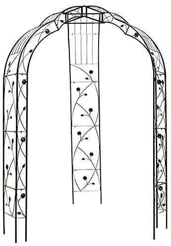 Cenadores, cenadores de jardín, cenador de pérgola de Metal, pabellón de Hierro Forjado para Patio con Marco de tracción trepadora