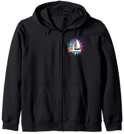 Optimist Schlauchboot Segeln Kleinkind Segelboot Grafik Kapuzenjacke
