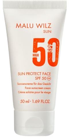 Malu Wilz Sun Protect Face I Sonnencreme Gesicht 50 SPF I 50 ml I Sehr schnell einziehender, feuchtigkeitsspendender Sonnenschutz I Für alle Hauttypen I vegan