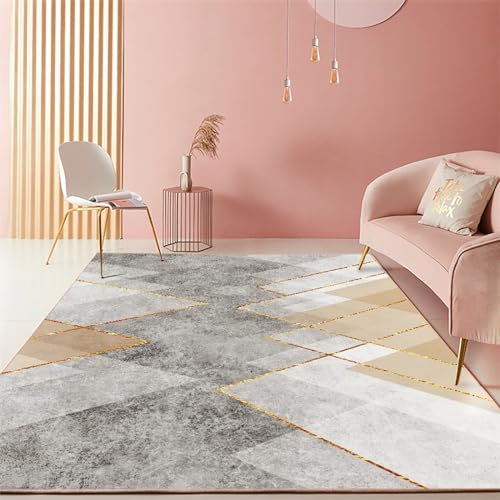 Ankleidezimmer,Rutschfester, leicht zu reinigender Teppich im braun-grauen Farbdesign,Area Rugs tischdeko Wohnzimmer,120x160cm