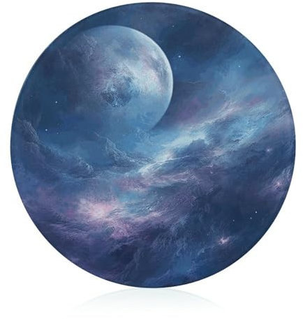 Schneideblock, Nebel und Mond, Glasschneidebretter, runde Schneidematte, tragbare Schneidematten für Küchenzubehör, leicht zu reinigen