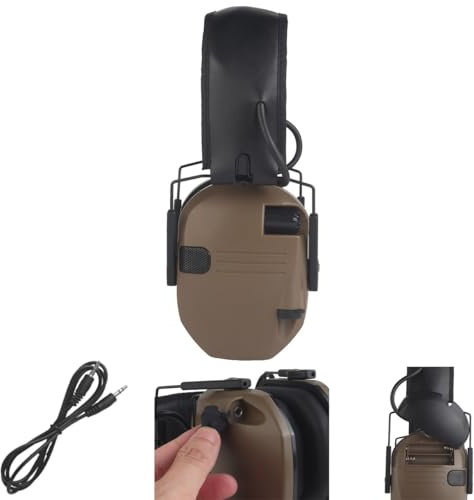 WQZXM Nouveau Casque Tir Électronique pour Protection Auditive, Protection des Oreilles, Réduction du Bruit, Casque Antibruit Tactique Chasse Active(Tan)