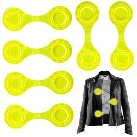 Issimober 6 Piezas de Reflectores Magnéticos, Clips Reflectantes para Máxima Visibilidad, Reflectores de Seguridad para Mochila, Chaqueta, Running y Bicicleta (Verde)