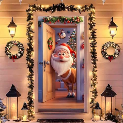 Türbezug Weihnachten,Christmas Door Cover,Türverkleidung Weihnachten,Weihnachtstür Abdeckung,Tür Abdeckung Weihnachten Türbanner,Türabdeckung Weihnachten,Türvorhang Weihnachten (#21, 200*90)