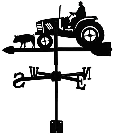 LYDSB Banderuole da Giardino, sagoma di Trattore agricolo, banderuola in Ferro, indicatore di direzione del Vento, banderuola in Acciaio Inossidabile con Rivestimento antiruggine per dec