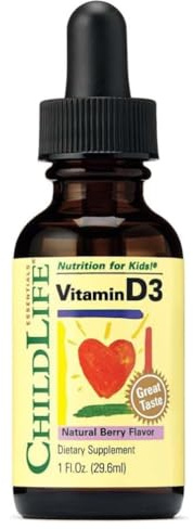 Vitamina D3 para niños, sabor a bayas, natural, gran sabor, 30 ml