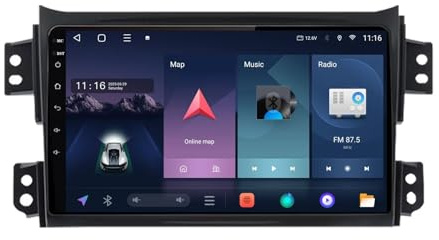 Android 13 Double Din HD Full Touch Screen Car Stereo with Bluetooth hands-free system rear view camera USB steering wheel control for SUZUKI Splash Ritz 2004-2010 9 inch Multimedia-Player
