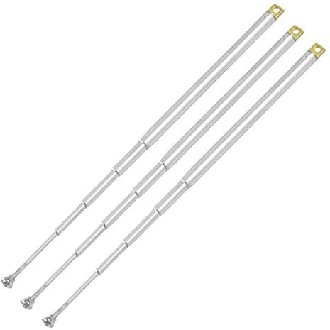 KEALLANS 3X Antenne pour la Radio FM 5 Sections Telescopiques 307mm 12 Pouce