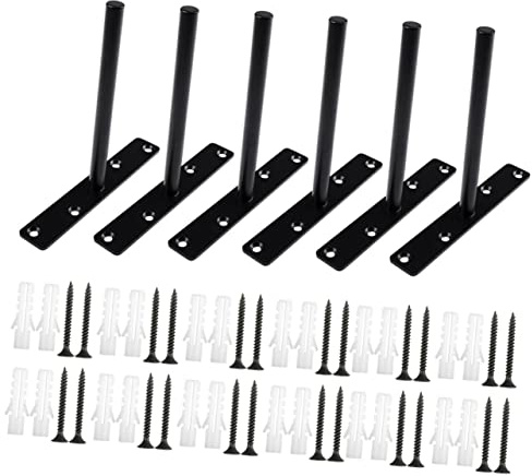 Hemobllo Supports d'Étagères Flottantes Invisibles Kit de 6 Acier Massif 12Mm Capacité 100 Lb Facile à Installer pour Étagères de Toutes Tailles